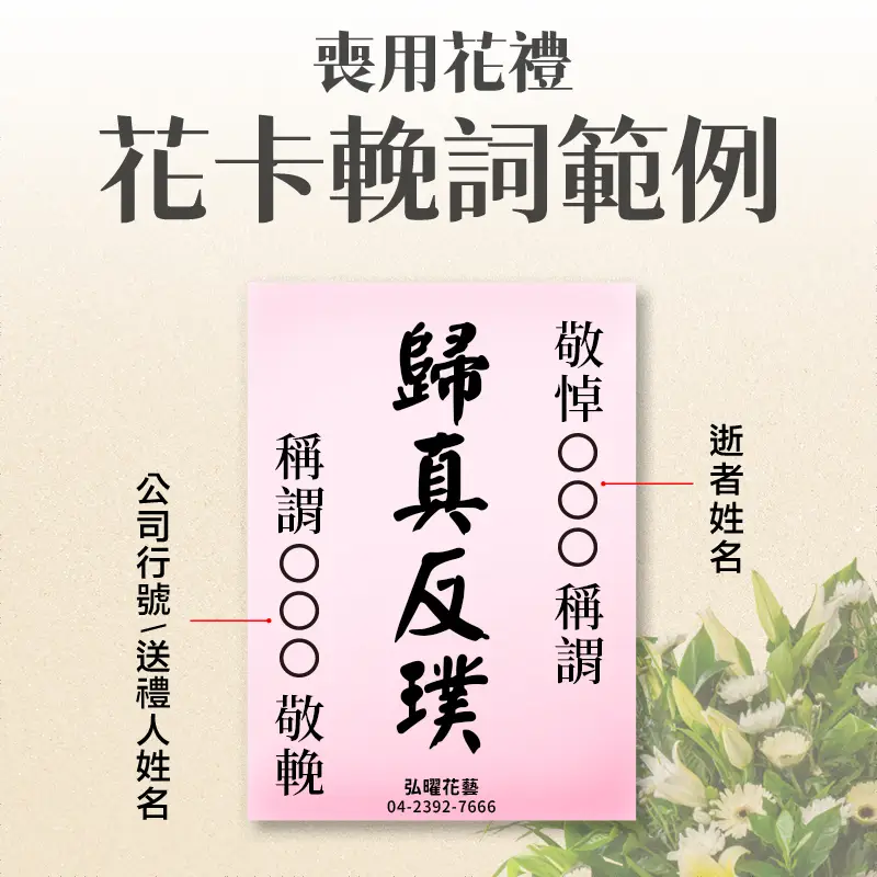 喪禮花卡輓詞範例_手機版