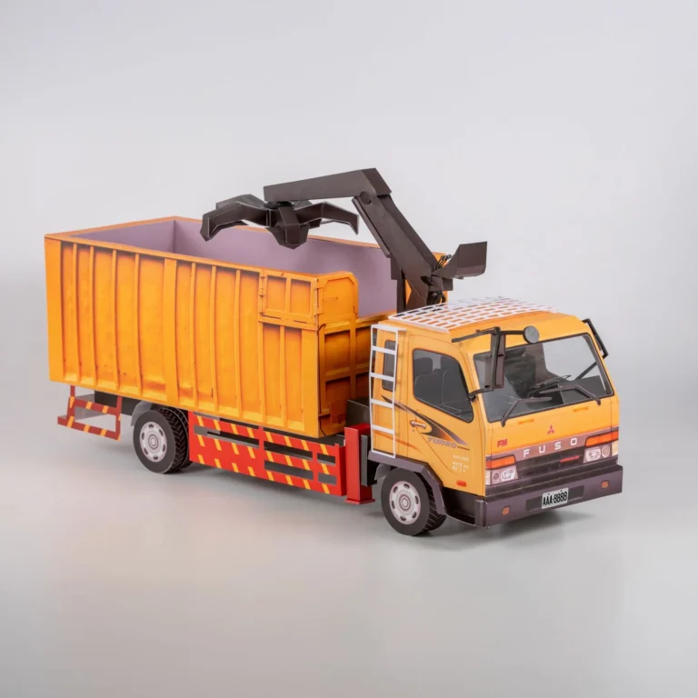 客製紙紮三菱FUSO抓斗式資源回收車-1