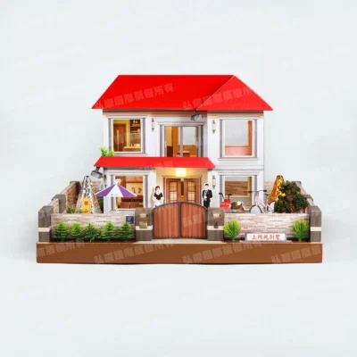 紙紮上荷苑(紅頂紫傘)-1