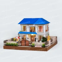 紙紮上荷苑(藍頂紅傘)-3