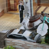 紙紮上荷苑(藍頂紅傘)-8