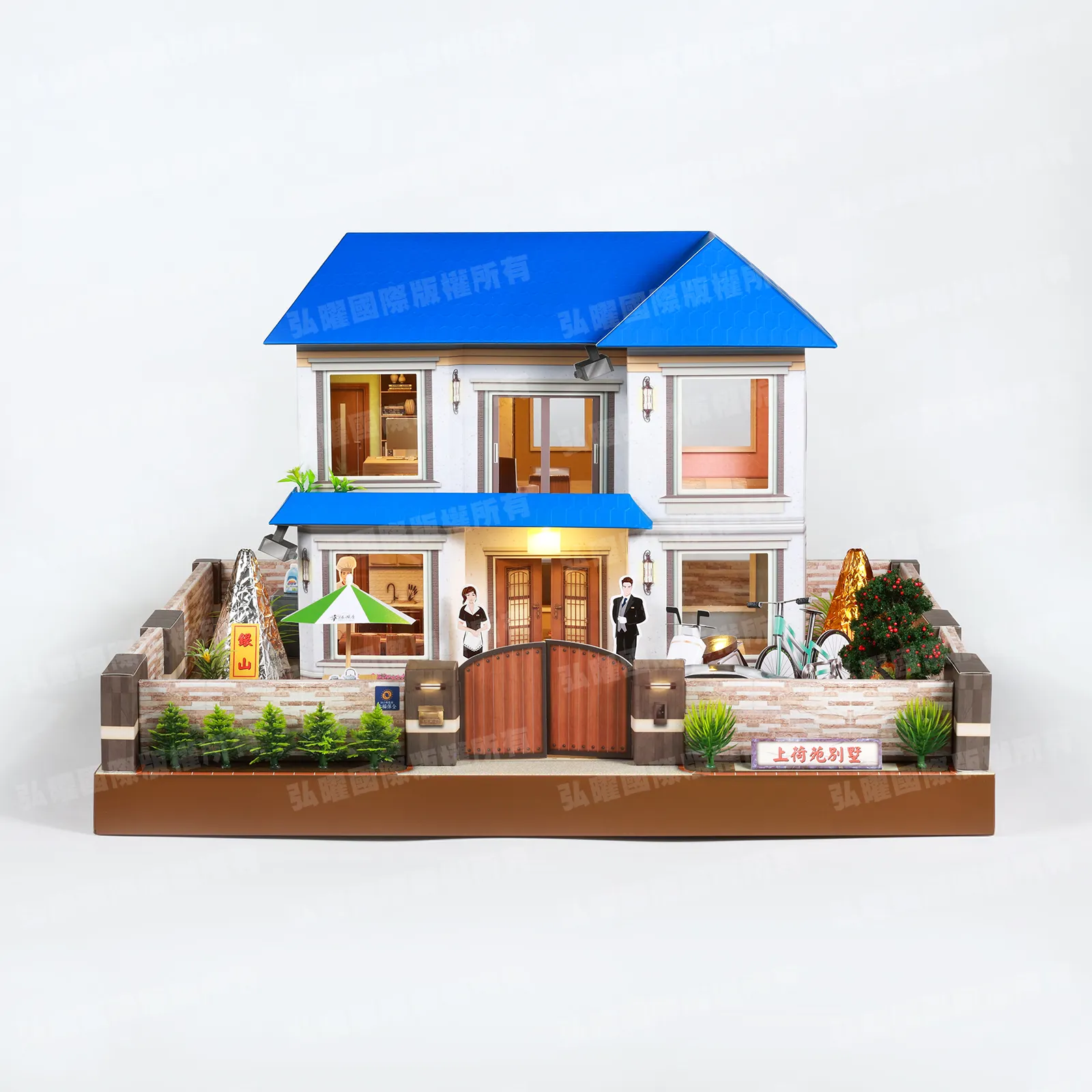 紙紮上荷苑(藍頂綠傘)-1 紙紮上荷苑(藍頂綠傘)-1