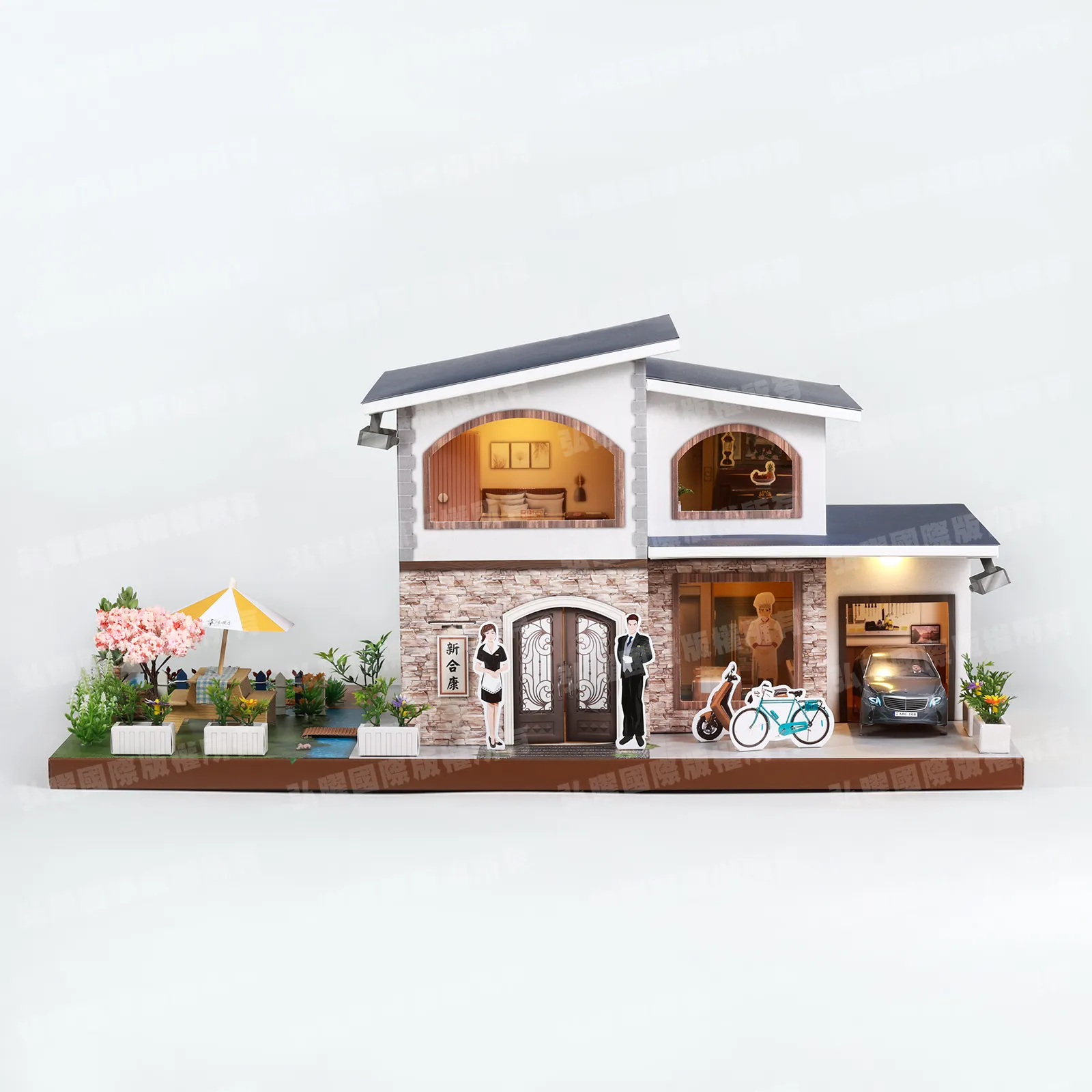 紙紮新合康農場別墅(藍頂黃傘)-1 紙紮新合康農場別墅(藍頂黃傘)-1