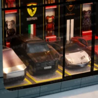 紙紮精緻超跑車庫-4