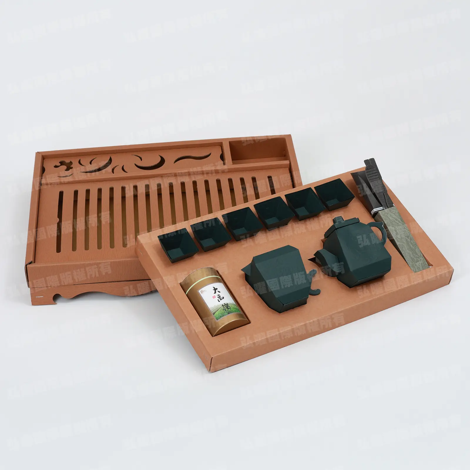 紙紮茶具組(墨綠)-1 紙紮茶具組(墨綠)-1